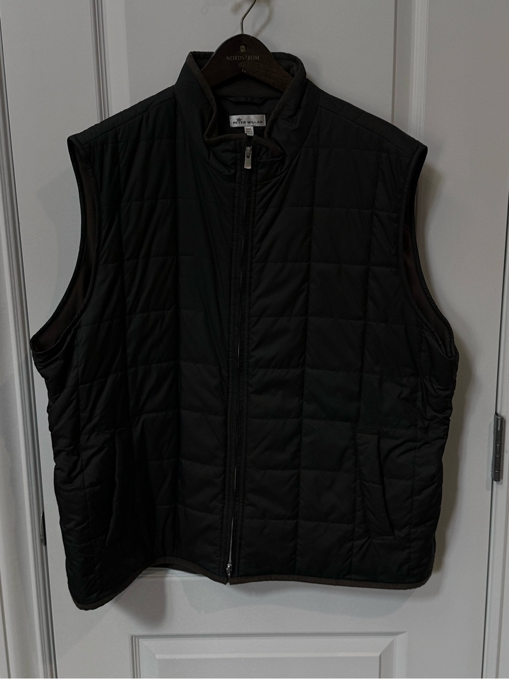 Peter Millar Black Quilted Vest with Zipper